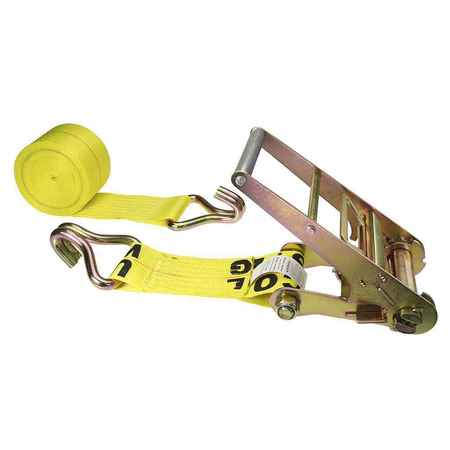 US CARGO CONTROL 4" x 50' Yellow Ratchet Strap w/ Wire Hooks 8550WH-Y